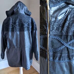 Vintage 80s 90s G III Leather Jacket Oversized Western Paisley Goth Punk Large